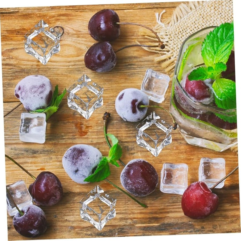 50 Pcs Clear Acrylic Ice Cube Squares Artificial Decoration for Fish Tanks - Image 3
